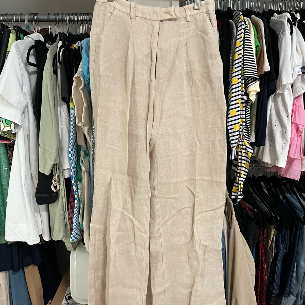 Beige Linen Pants